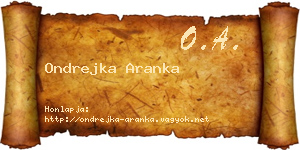 Ondrejka Aranka névjegykártya