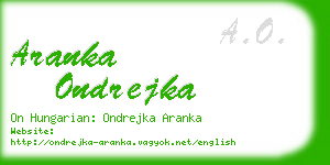 aranka ondrejka business card